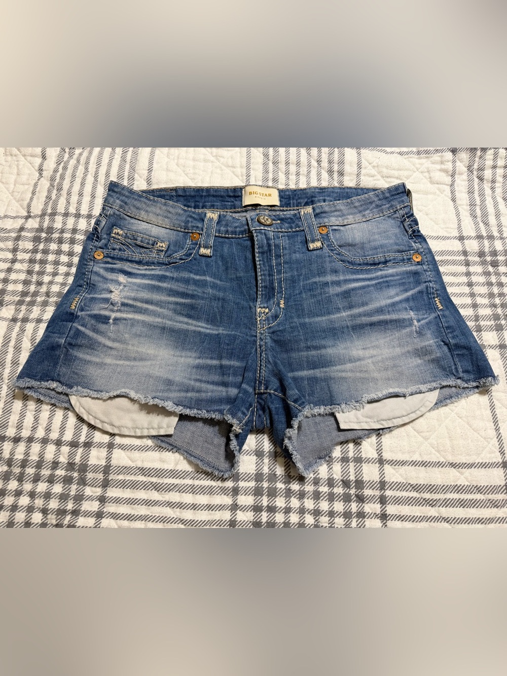 Big Star Distressed Blue Denim Cutoff Shorts
